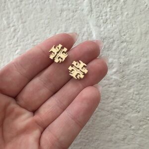 Tory Burch Gold Logo Stud Earrings